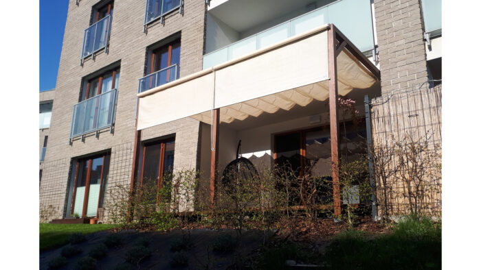 Pergola  PW drewno lakierowane 398 x 388 cm  bursztyn