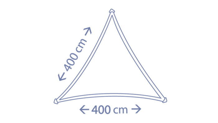 Zagiel wodoodporny  trojkat 4 x 4 x 4 m kolor Szary