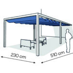 Pergola aluminiowa PS1 230 x 510 cm  Bialy