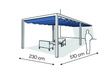 Pergola aluminiowa PS1 230 x 510 cm  Bialy
