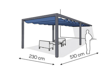Pergola aluminiowa PS1 230 x 510 cm  Antracyt