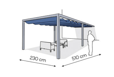 Pergola aluminiowa PS1 230 x 510 cm  Srebrny