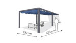 Pergola aluminiowa PS1 230 x 520 cm - Antracyt