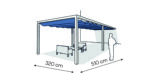 Pergola aluminiowa PS1 320 x 510 cm  Bialy
