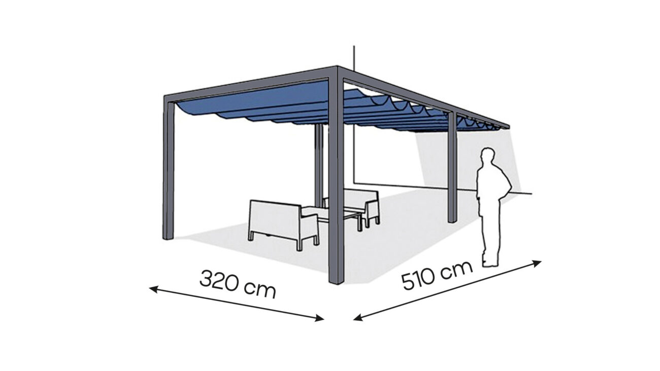 Pergola aluminiowa PS1 320 x 510 cm  Antracyt