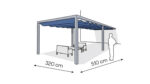 Pergola aluminiowa PS1 320 x 510 cm  Srebrny
