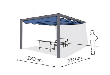 Pergola aluminiowa PS1 230 x 310 cm  Antracyt