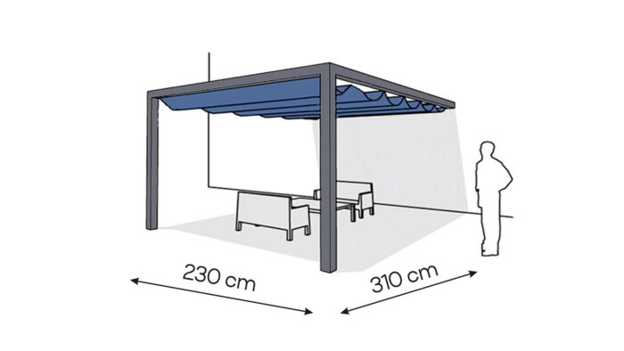 Pergola aluminiowa PS1 230 x 310 cm  Antracyt
