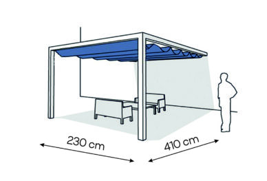 Pergola aluminiowa PS1 230 x 410 cm  Bialy