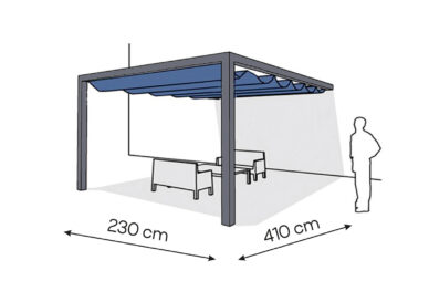 Pergola aluminiowa PS1 230 x 410 cm  Antracyt