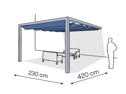 Pergola aluminiowa PS1 230 x 420 cm - Srebrny