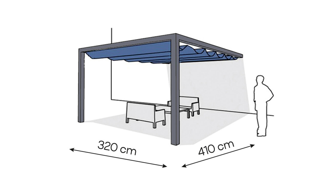 Pergola aluminiowa PS1 320 x 410 cm  Antracyt