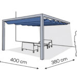 Pergola aluminiowa PS1 400 x 380 cm  Srebrny