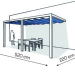 Pergola aluminiowa PS2 220 x 520 cm  Bialy