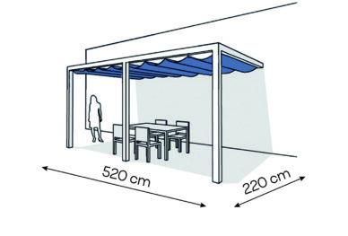 Pergola aluminiowa PS2 220 x 520 cm  Bialy