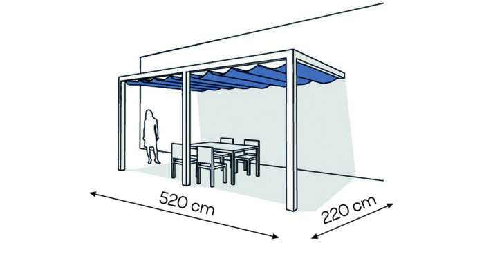 Pergola aluminiowa PS2 220 x 520 cm  Bialy