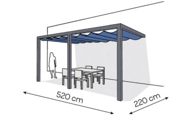 Pergola aluminiowa PS2 220 x 520 cm  Antracyt