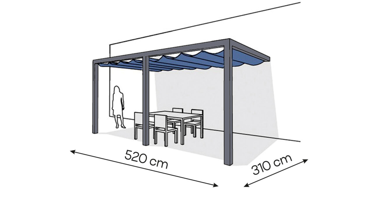 Pergola aluminiowa PS2 310 x 520 cm  Antracyt