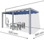 Pergola aluminiowa PS2 390 x 520 cm  Srebrny