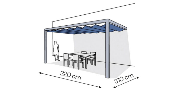 Pergola aluminiowa PS2 310 x 320 cm  Srebrny
