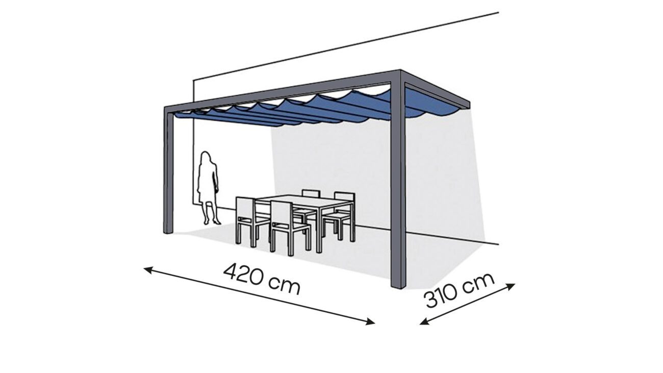 Pergola aluminiowa PS2 310 x 420 cm  Antracyt
