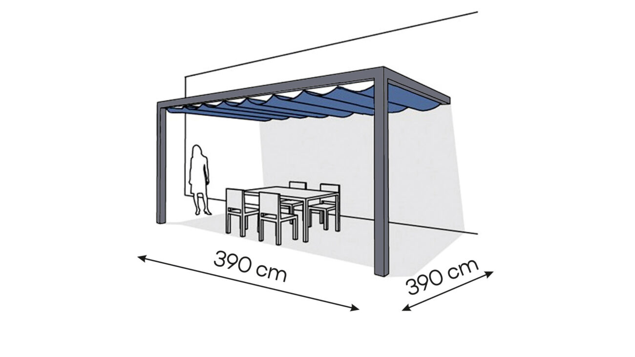 Pergola aluminiowa PS2 390 x 390 cm  Antracyt