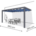 Pergola aluminiowa PS2 390 x 390 cm  Antracyt