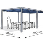 Pergola aluminiowa PW 320 x 520 cm  Srebrny