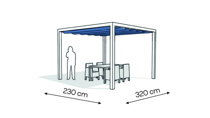 Pergola aluminiowa PW 230 x 320 cm  Bialy