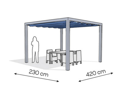 Pergola aluminiowa PW 230 x 420 cm  Srebrny