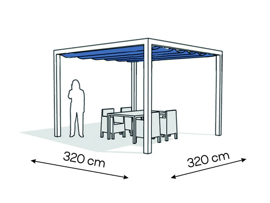 Pergola aluminiowa PW 320 x 320 cm – Antracyt - NESLING.PL | Pergole ...