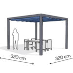 Pergola aluminiowa PW 320 x 320 cm  Antracyt