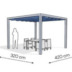 Pergola aluminiowa PW 320 x 420 cm  Srebrny