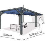 Pergola  PS1 drewno lakierowane 228 x 509 cm  antracyt