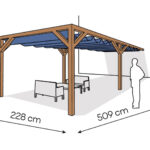 Pergola  PS1 drewno lakierowane 228 x 509 cm  bursztyn