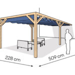 Pergola  PS1 drewno lakierowane 228 x 509 cm  lakier bezbarwny