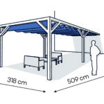Pergola  PS1 drewno lakierowane 318 x 509 cm  biale