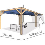 Pergola  PS1 drewno lakierowane 318 x 509 cm  lakier bezbarwny