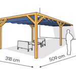 Pergola  PS1 drewno lakierowane 318 x 509 cm  sosna