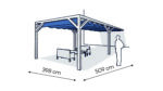Pergola  PS1 drewno lakierowane 398 x 509 cm  biale