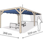 Pergola  PS1 drewno surowe 398 x 509 cm  surowe
