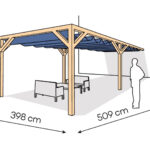 Pergola  PS1 drewno lakierowane 398 x 509 cm  lakier bezbarwny