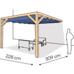 Pergola  PS1 drewno lakierowane 228 x 309 cm  lakier bezbarwny