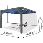 Pergola  PS1 drewno lakierowane 228 x 409 cm  antracyt