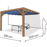 Pergola  PS1 drewno lakierowane 318 x 309 cm  bursztyn