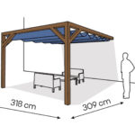 Pergola  PS1 drewno lakierowane 318 x 309 cm  ciemny orzech