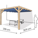Pergola  PS1 drewno lakierowane 318 x 309 cm  lakier bezbarwny