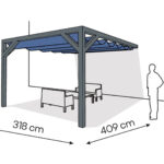 Pergola  PS1 drewno lakierowane 318 x 409 cm  antracyt
