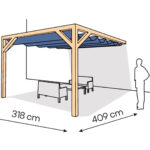 Pergola  PS1 drewno lakierowane 318 x 409 cm  lakier bezbarwny
