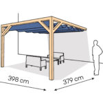 Pergola  PS1 drewno lakierowane 398 x 379 cm  lakier bezbarwny